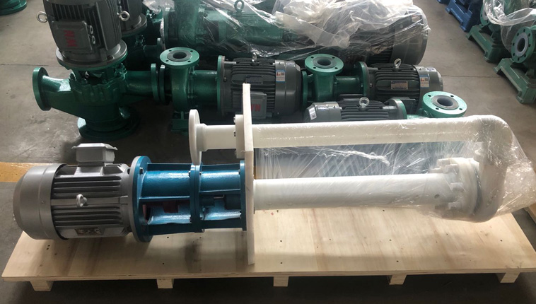 FYH- two sets of UHMWPE vertical submerged centrifugal pumps sent to Mexico