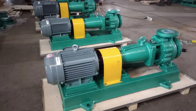 Four special centrifugal pumps for corrosion resistant sulphuric acid sent to Indonesia